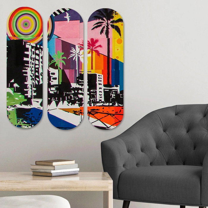 Wallity Cuadro Decorativo de MDF Multicolor (3 Piezas)